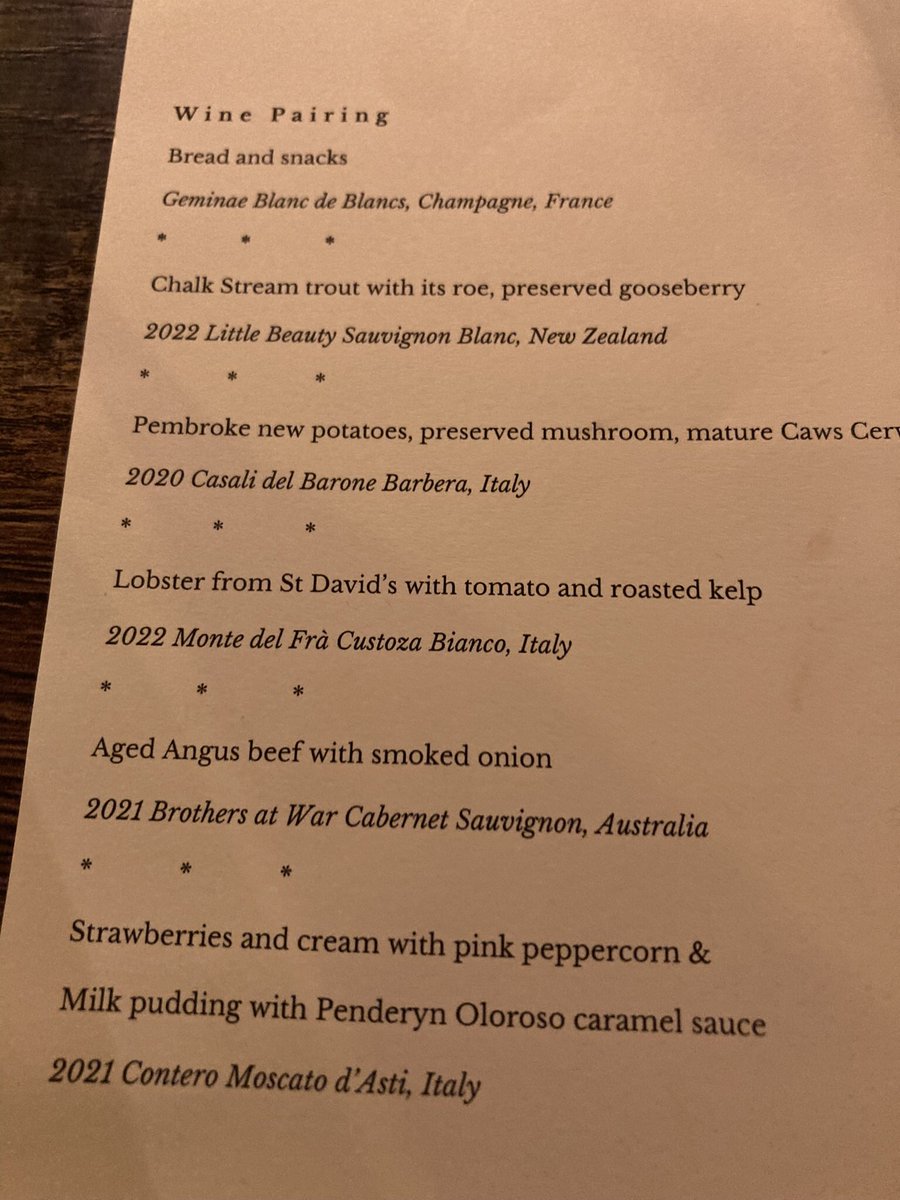 Thanks to Tom and the team @gorserestaurant  @insolecourt for great evening last night . Lovely wine pairing and highlights were the beef and lobster . Hope to see you again