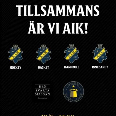 I samband med matchen imorgon finns vi, <a href="/InnebandyAIK/">AIK Innebandy</a> och <a href="/AIKishockey/">AIK Hockey</a> utanför arenan för att sälja AIK-häftet. 

Häftet innehåller biljetter till ca 40 AIK-matcher i vinter, har ett värde av 6000kr och säljs för 999kr.

För varje sålt häfte på  matchdag  går 100kr till AIK-Tifo