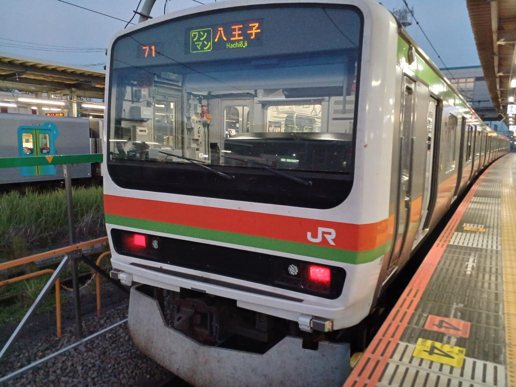 八高線用209-3000の前面ライトがLEDになってました。