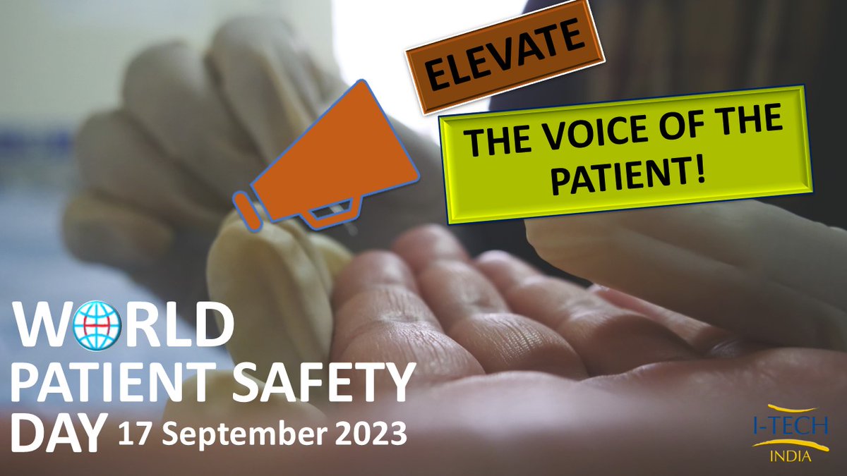 The theme for World Patient Safety Day 2023 is “Engaging patients for patient safety” and the slogan is “Elevate the voice of patients!” 
#PatientSafetyDay
#PatientSafetyDay2023