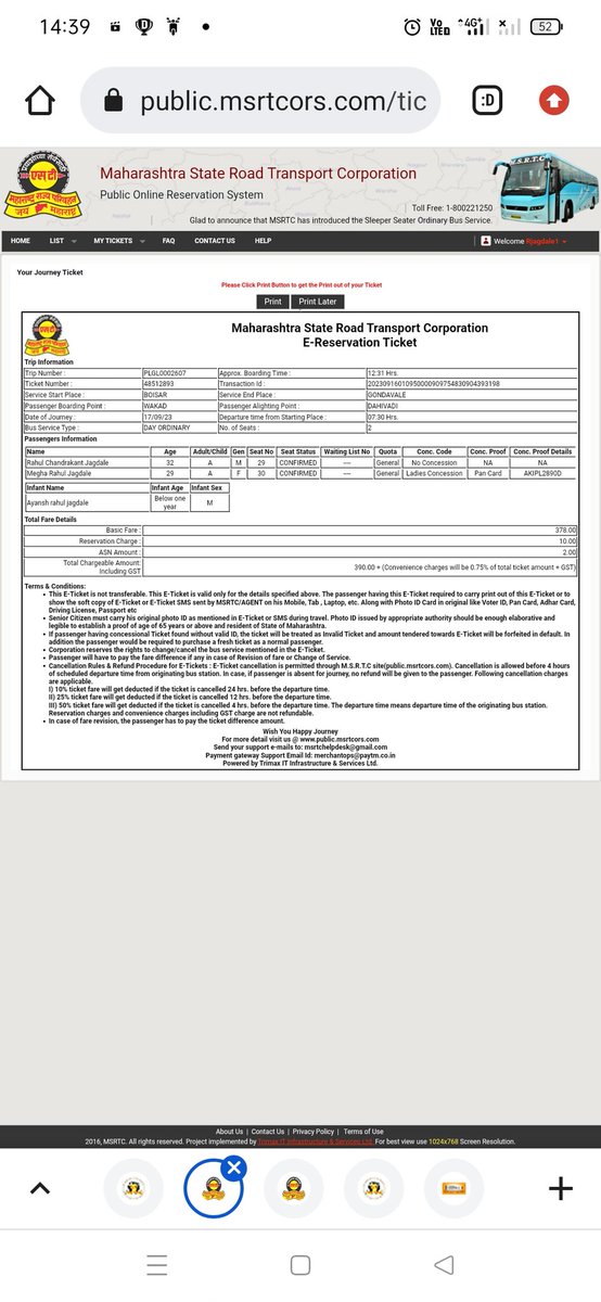 Rokking_RJ's tweet photo. @msrtcofficial #pathetic experience with #msrtc 

1. tried to reserve the seat, 1st time it deducted money, but reservation didn't happen.
2.I made the payment again and reserved two seats, for me, my wife and child below 1 year.
3.I waited for the bus 3 hours, bus didn't arrive https://t.co/gPmJkB71kU