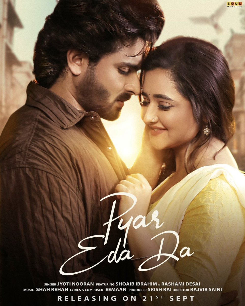 waahiidalikhan's tweet photo. Get Ready For The Most Heartfelt Song "Pyar Eda Da" Releasing On
21st Sept @ Soulmusicstudio Youtube Channel.
@TheRashamiDesai 
#soulmusicstudioofficial
#rashamidesai #rashamians #immagical https://t.co/AekIOsZL3I