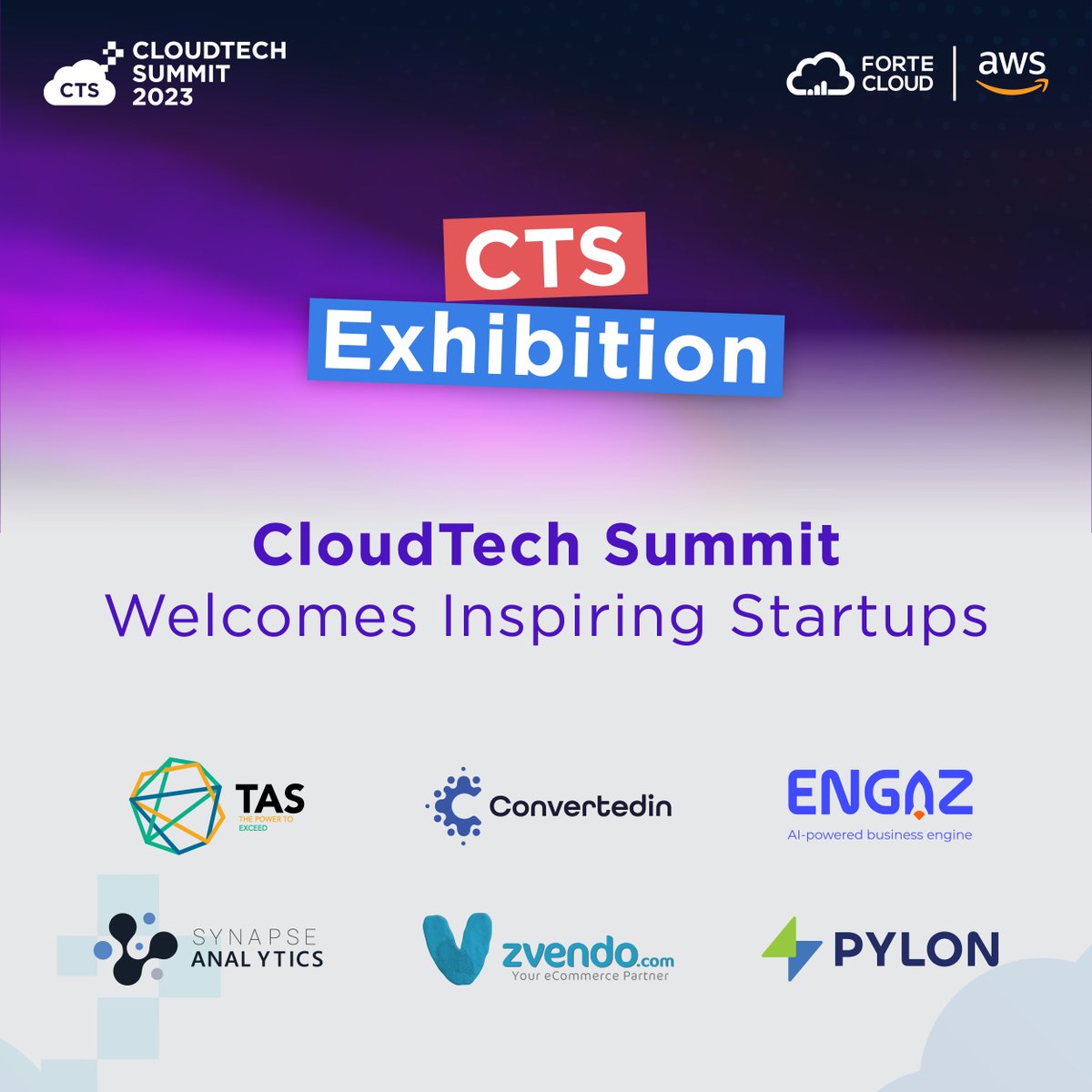 Forte_Cloud's tweet image. We are thrilled to have innovative startups exhibiting at CloudTech Summit. These forward-thinking companies include Engaz CRM, Pylonump, TAS, Convertedin, Synapse, and zVendo are bringing cutting-edge solutions.

Join us eu1.hubs.ly/H05qq5h0

#CloudTechSummit