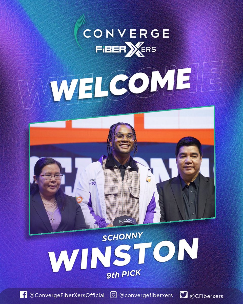 #PurpleBlooded: Welcome to the #ConvergeFiberXers, <a href="/schonnywins/">Schonny Wins</a>!

#Converge
#PBADraft
#PBAGameTayoDito