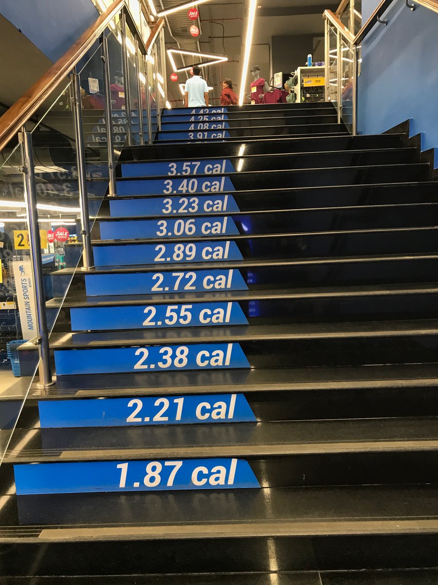 totonz's tweet photo. It takes extreme imagination power to make simple things differently. Consider the staircases of Decathlon store. Not only it’s doing it’s purpose, but also giving you the feel that you are in a fitness/sports megastore. https://t.co/6Tsqz15hpA
