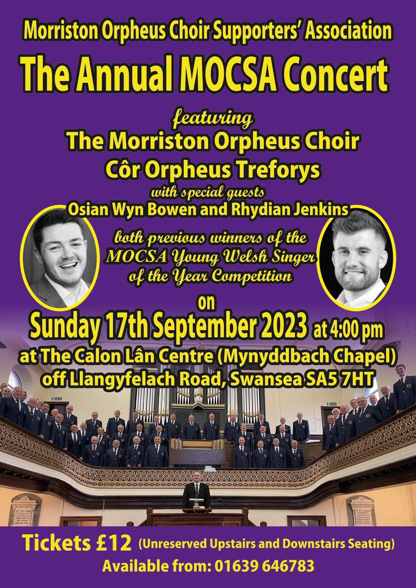 Thoroughly looking forward to be performing in concert as a guest soloist with @welshorpheus this afternoon in their annual MOCSA Concert. Delighted to join the choir as a previous MOCSA Young Welsh Singer of the Year winner! 🎶

Tickets and information: morristonorpheus.com/events/annual-…