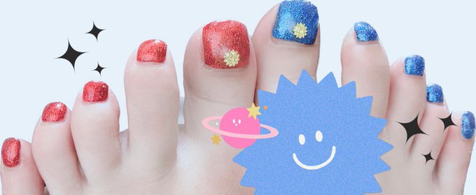 「blue nails toenails」 illustration images(Latest)