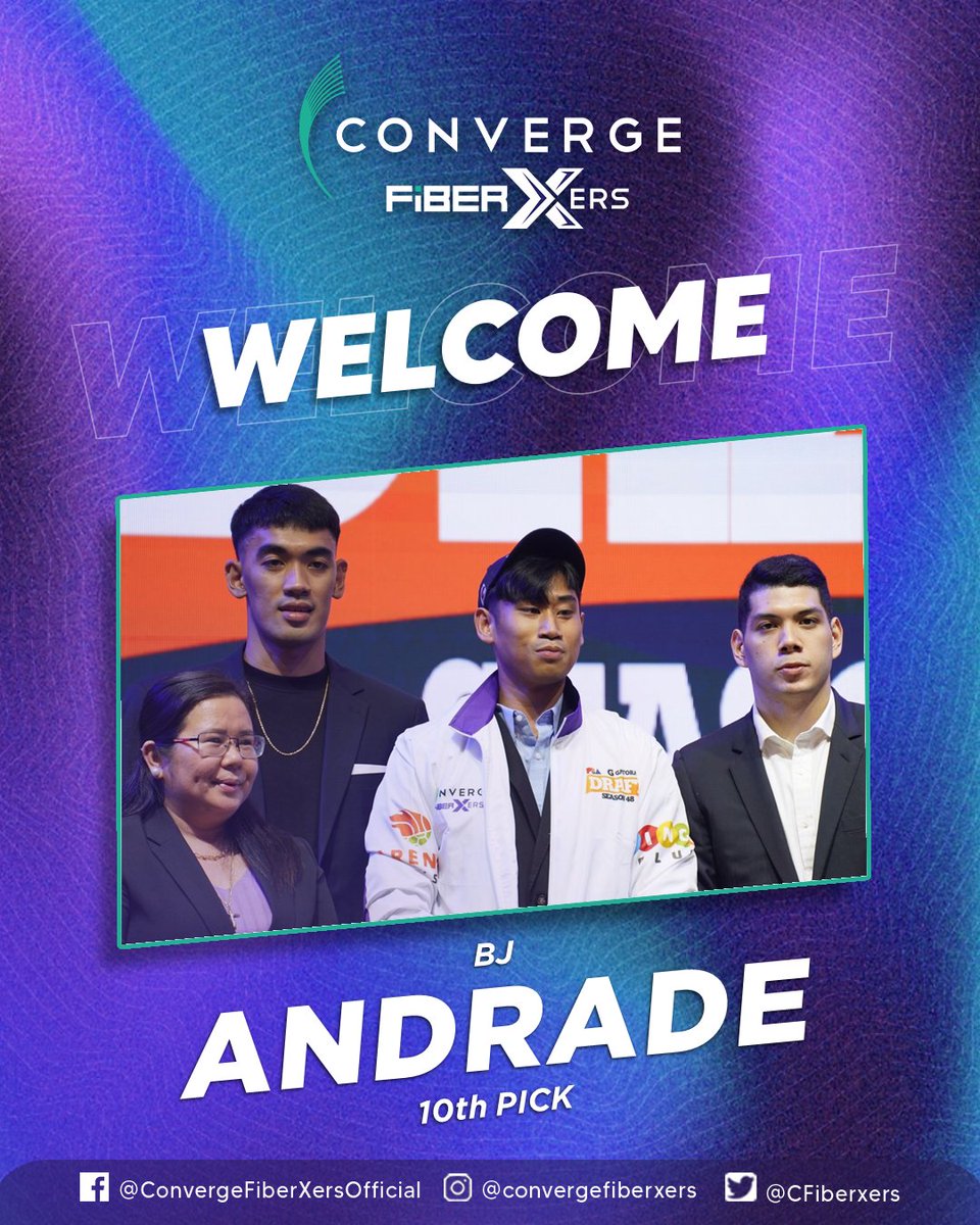 #PurpleBlooded: Welcome to the #ConvergeFiberXers, BJ Andrade!

#Converge
#PBADraft
#PBAGameTayoDito