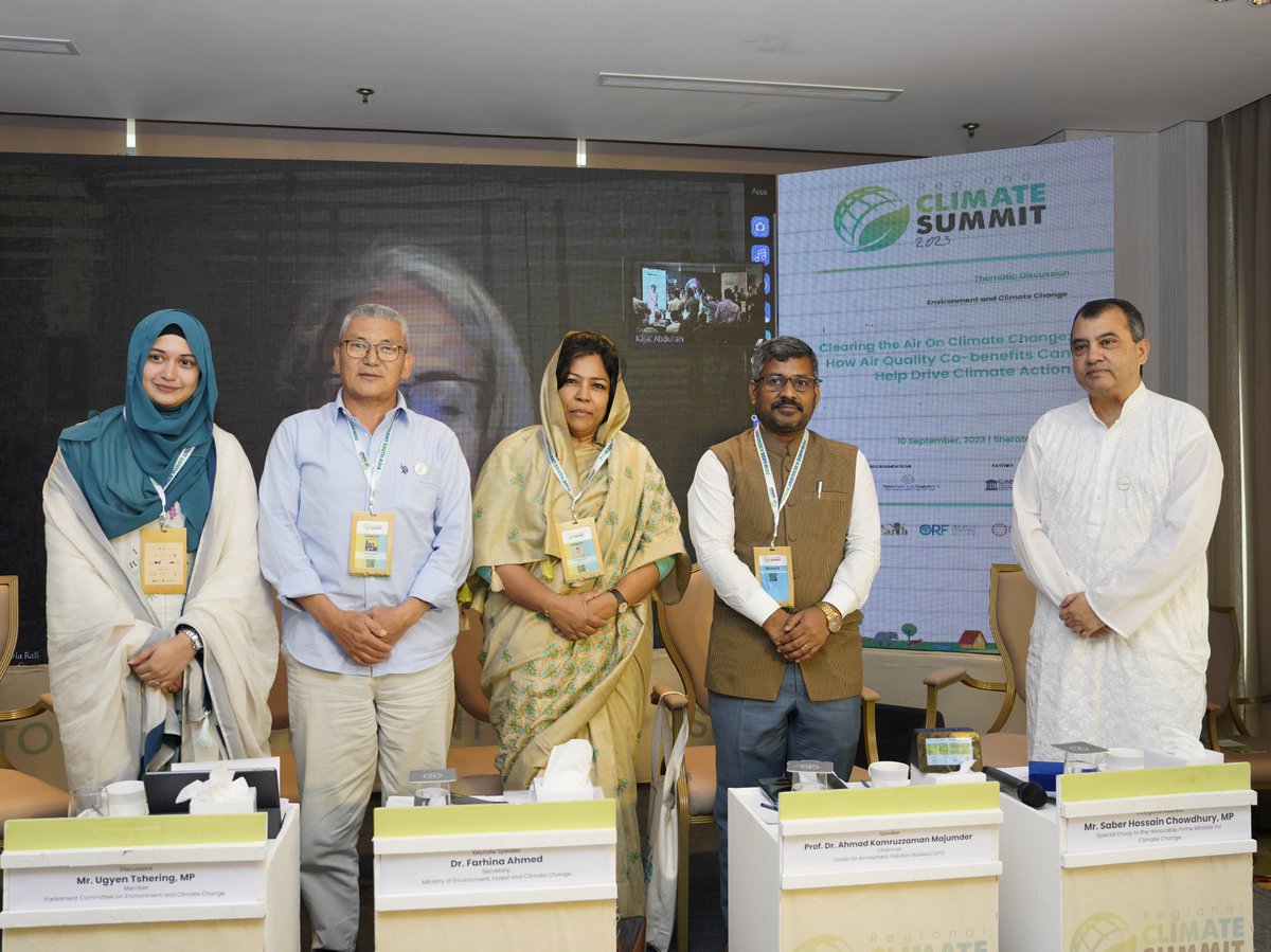 Stakeholders and members of parliaments gathered at the session, ‘Clearing the Air on Climate Change: how air-quality co-benefits can help drive climate action’. #RegionalClimateSummit #ResilientSouthAsia #RegionalCooperation