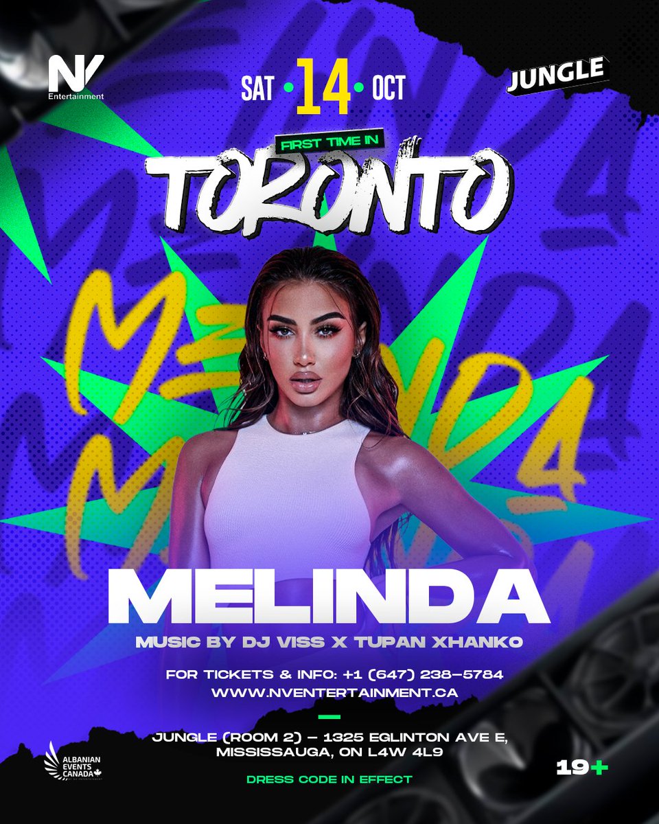 Melinda Ademi live in concert
 📍Toronto, Ontario
Saturday October 14 2023
Visit nventertainment.ca or contact us at 647.238.5784 for more info.
🇦🇱🇽🇰🇨🇦