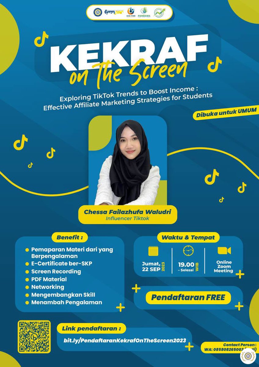 airlanggafess's tweet photo. -uner Hayoo siapa yg hobinya scroll tiktok🤔 daripada tiktoknya cuma buat scroll mending sekalian buat nyari cuan 🤑 
Yuk kapan lagi belajar langsung sama selebtok. Udah gratis, dapet ilmu, dapet skp lagi. So tunggu apalagi⁉️ https://t.co/6la1yEOv1M