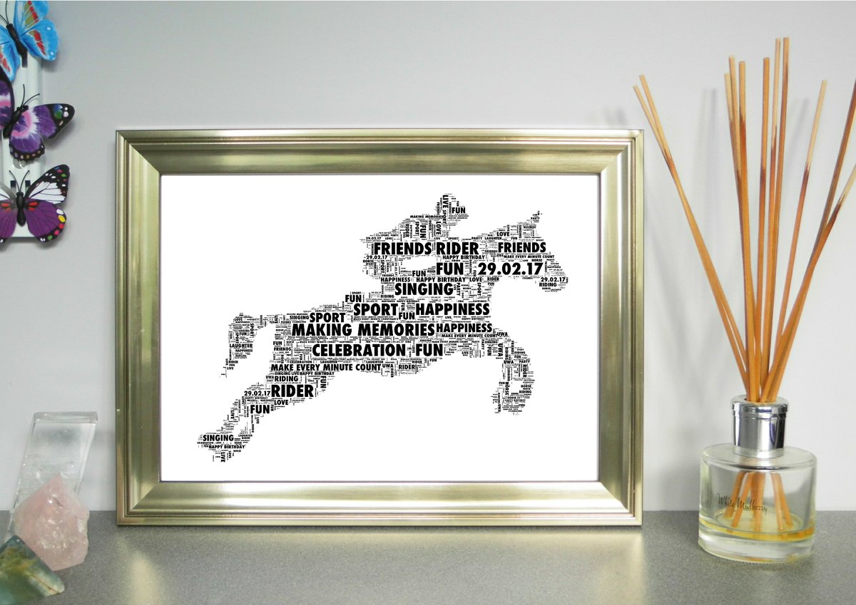 Personalised Horse And Rider Word Art Print go.shr.lc/2TznQIk 
 #QueenOf #UKSOPRO