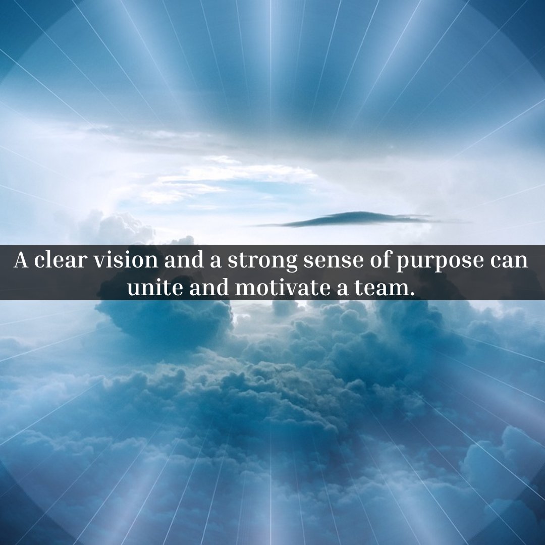 A clear and compelling vision serves as the North Star for a team, guiding their efforts towards a common goal. When team members share this sense of purpose, it fosters a deep sense of cohesion and commitment. #VisionaryLeadership #TeamMotivation #PurposefulTeams #SharedVision