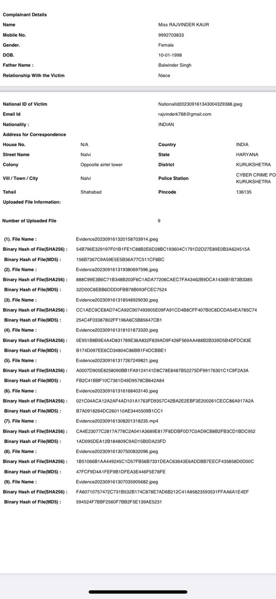 docsultansingh's tweet image. मेरी भतीजी के साथ कल 23920rs का साइबर फ्रॉड हो गया| उसको नौकरी के लालच में ये पैसे google pay के द्वारा ठग्गे गये हैं मैंने cybercrime की site पर complaint भी रजिस्टर कर दी है कृपया मदद करे। जो हमारी मेहनत की कमाई है उससे वापस दिलाने का पर्यास करे। @cmohry @KKR_POLICE @SCBHaryana