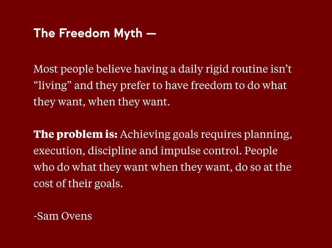Consultingator's tweet photo. Ironically, we achieve freedom from constraints. Happiness, achievement, resourcefulness &amp; creativity come from imposing constraints on ourselves.

Join us here: https://t.co/ibn1SvgDWe

#freedom #entrepreneur https://t.co/Km9QiluZnA