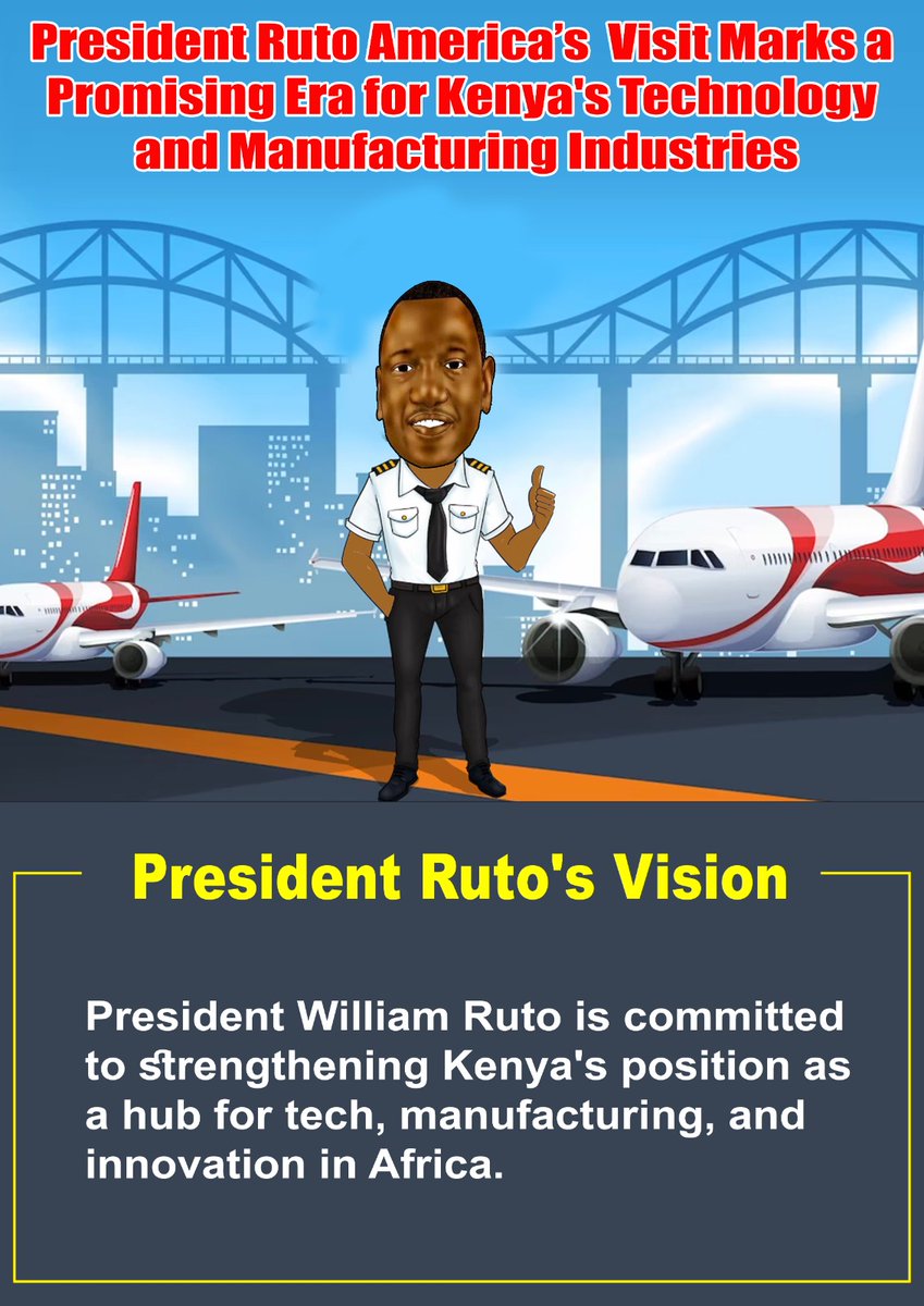 President William Ruto is committed to strengthening Kenya's position as the continent's hub for tech, manufacturing & innovation. His visit in USA marks a very promising era for Kenya's Technology and Manufacturing sectors. 

#RutoEmpowers
#KenyaNiSisi
#KenyaKwanzaDelivers