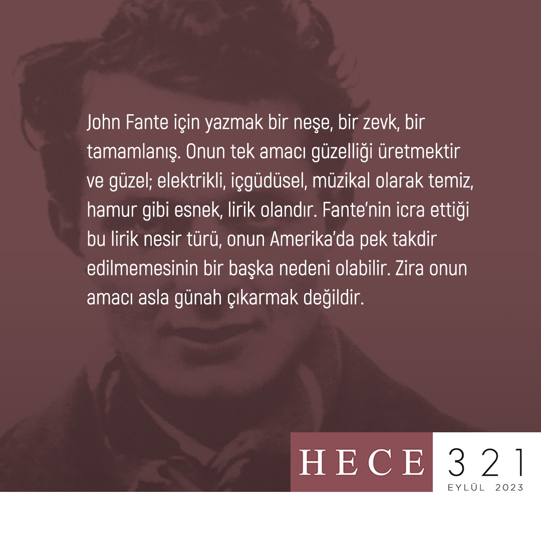 📌jOHN FANTE hakkında
💬Söyleşi: Burcu Uzun
💬Dr. Emanuele Pettener’le

💠HECE 321'de

#emanuelepettener  #johnfante