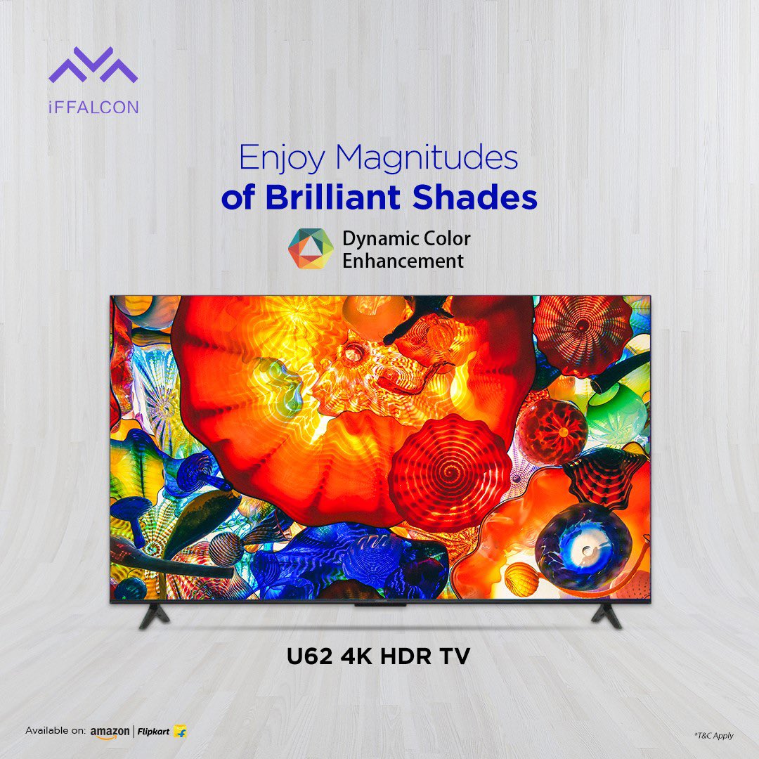 iFFALCONIndia's tweet photo. Witness the magic of dynamic color enhancement. From ordinary to extraordinary, see it happen on the U62 4K HDR TV. ๐๐
Know more: https://t.co/t2pJg4RIyU
#DynamicColourEnhancement #iFFALCON #4KTV https://t.co/kG3GGDqGEy