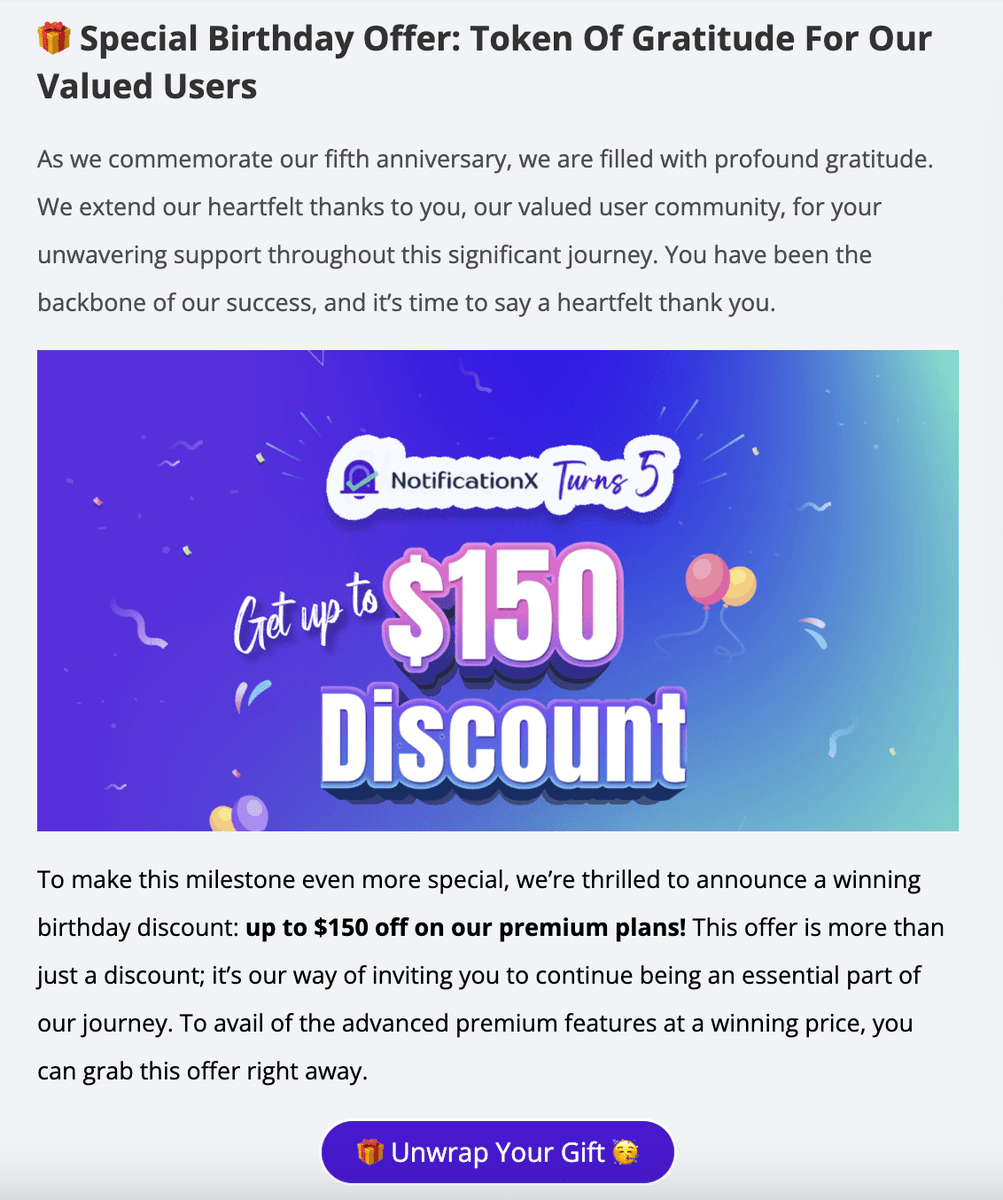 Afrinss's tweet photo. ⏰ Get this best WordPress marketing solution at the most affordable price on NotificationX's 5th Birthday. This is the chance, Don't miss it! ⏳https://t.co/DaXrDeWpyO

#NotificationX #SocialProof #MarketingSolution #WordPress https://t.co/xgJCiIYmnx