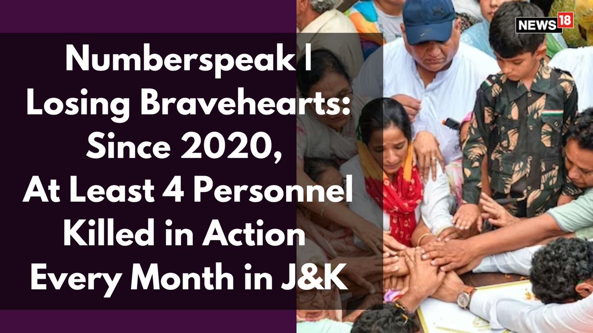 CNNnews18's tweet image. Official numbers analysed by News18 show that on an average, every month since 2020, India lost at least four security personnel in Jammu and Kashmir

@niveditasingh__ ✍️: news18.com/india/numbersp…

#MajorAshishDhonchak #ColonelManpreetSingh #AnantnagAttack #JammuAndKashmir