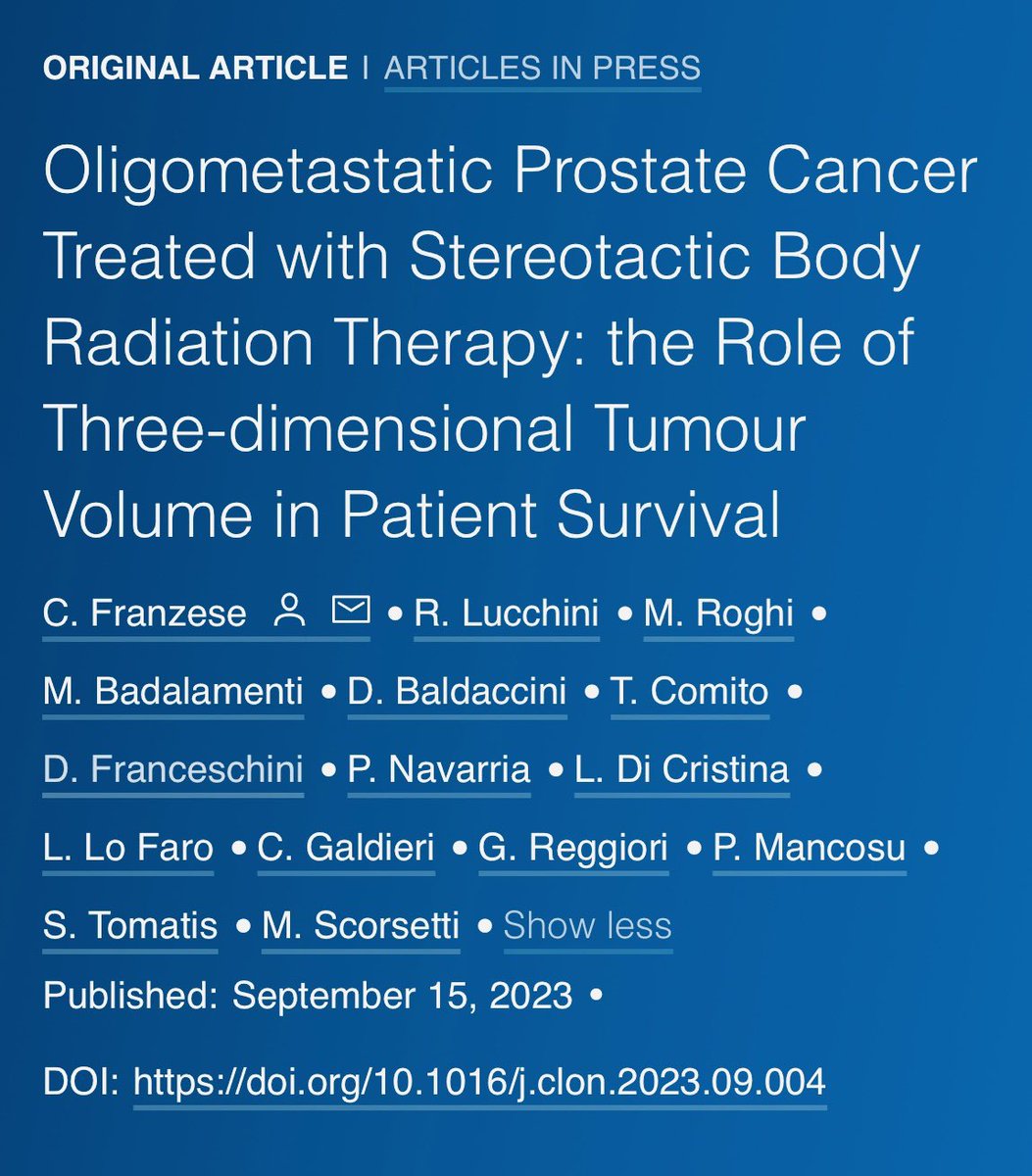 Raffaella Lucchini (@raffa_lucchini) on Twitter photo 🔗#Prostate #cancer
OS predictive factors after MDT:
🔹3D total tumour volume
🔹site of oligometastases
🔷bitly.ws/UUjj
<a href="/MartaScorsetti/">marta scorsetti</a> <a href="/CiroFranzese1/">Ciro Franzese</a>
<a href="/ClinOncology/">Clinical Oncology</a> <a href="/OncoAlert/">OncoAlert</a> <a href="/urotoday/">UroToday.com</a> <a href="/Uroweb/">European Association of Urology (EAU)</a> <a href="/Uromigos/">Uromigos</a> <a href="/RadoncTables/">RadOnc Tables</a> <a href="/radoncreview/">radoncreview_org</a> <a href="/airo_young/">youngAIRO</a> <a href="/AIRO80327989/">AIRO Radioterapia_Oncologica</a> 🔗#Prostate #cancer
OS predictive factors after MDT:
🔹3D total tumour volume
🔹site of oligometastases
🔷bitly.ws/UUjj
<a href="/MartaScorsetti/">marta scorsetti</a> <a href="/CiroFranzese1/">Ciro Franzese</a>
<a href="/ClinOncology/">Clinical Oncology</a> <a href="/OncoAlert/">OncoAlert</a> <a href="/urotoday/">UroToday.com</a> <a href="/Uroweb/">European Association of Urology (EAU)</a> <a href="/Uromigos/">Uromigos</a> <a href="/RadoncTables/">RadOnc Tables</a> <a href="/radoncreview/">radoncreview_org</a> <a href="/airo_young/">youngAIRO</a> <a href="/AIRO80327989/">AIRO Radioterapia_Oncologica</a>