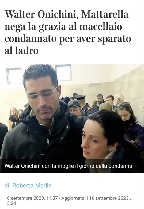 Tu sei un onesto lavoratore. Una persona disonesta tenta di rubare a casa tua. Tu ti difendi.  E finisce
