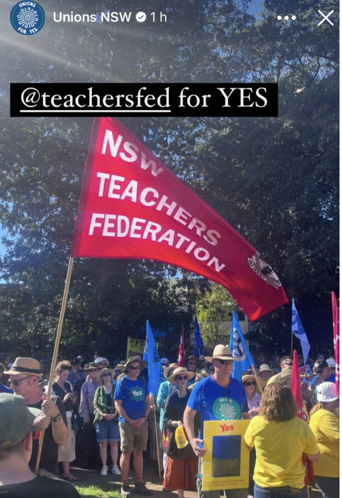 mandyjwells's tweet photo. Walking for YES in Sydney today with tens of thousands of others, in unity. Social justice is union business. Writing YES on Oct 14 - It’s the right choice, write yes for Voice ⁦@yes23au⁩ ⁦@TeachersFed⁩ ⁦@unionsnsw⁩ ⁦@sallymcmanus⁩ ⁦@AFlohm⁩ https://t.co/NaWnGRrZnZ