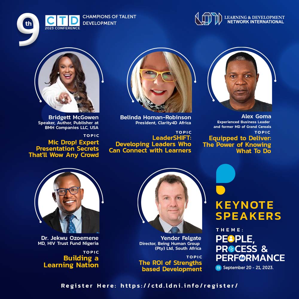 enokponi's tweet photo. Kindly join at our CTD2023 Conference. It will offer 2 days of unrivalled networking with thought leaders, speakers and experts between conference sessions to discuss key L &amp; D trends.
Kindly register @ https://t.co/xHMzSXXH6J https://t.co/KHPoUyPixD