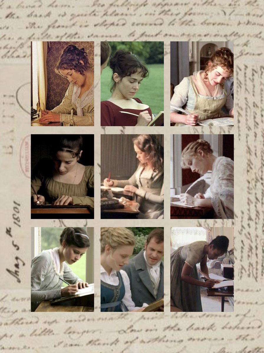 #JaneAusten’s heroines and their writing ✍️ 📝📜💌
#Sanditon
#PrideandPrejudice 
#Emma
#MansfieldPark
#SenseandSensibility 
#NorthangerAbbey
#Persuasion👒📚