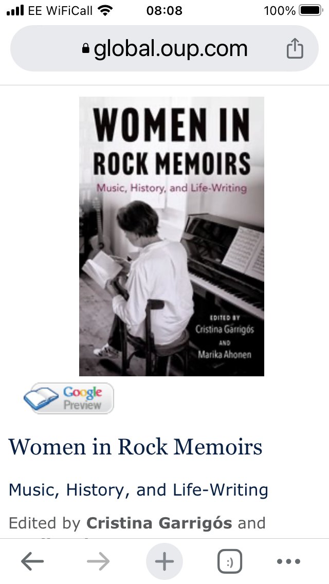 Out soon. #womenInRock #memoir #JustSaying global.oup.com/academic/produ…