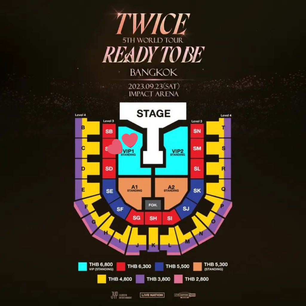 WTS TWICE concert Ready To Be in BANGKOK

9/23 Day 1
VIP 1 Standing qn 17xx
Soundcheck available ✅✅

🍭Meetup at venue
Please dm for more info

#TWICE_5TH_WORLD_TOUR_BANGKOK
#READYTOBE_IN_BANGKOK 
#ReadyToBeinBangkok
#TWICE #트와이스 #READYTOBE #RTBinBangkok #ทไว้2023