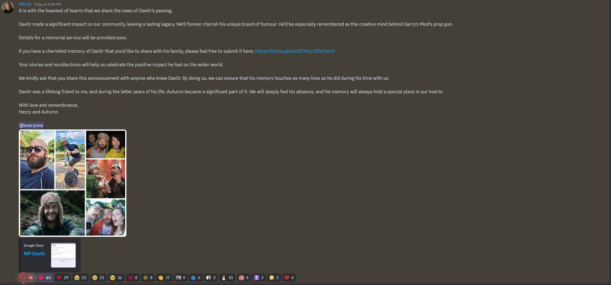 Today is a very sad day for the Garry's Mod community.

Dav0r, the original designer of the Tool Gun and various other models for the game, has reportedly passed away.

His work was instrumental to not only the game but countless people's childhoods, and he has a decorated