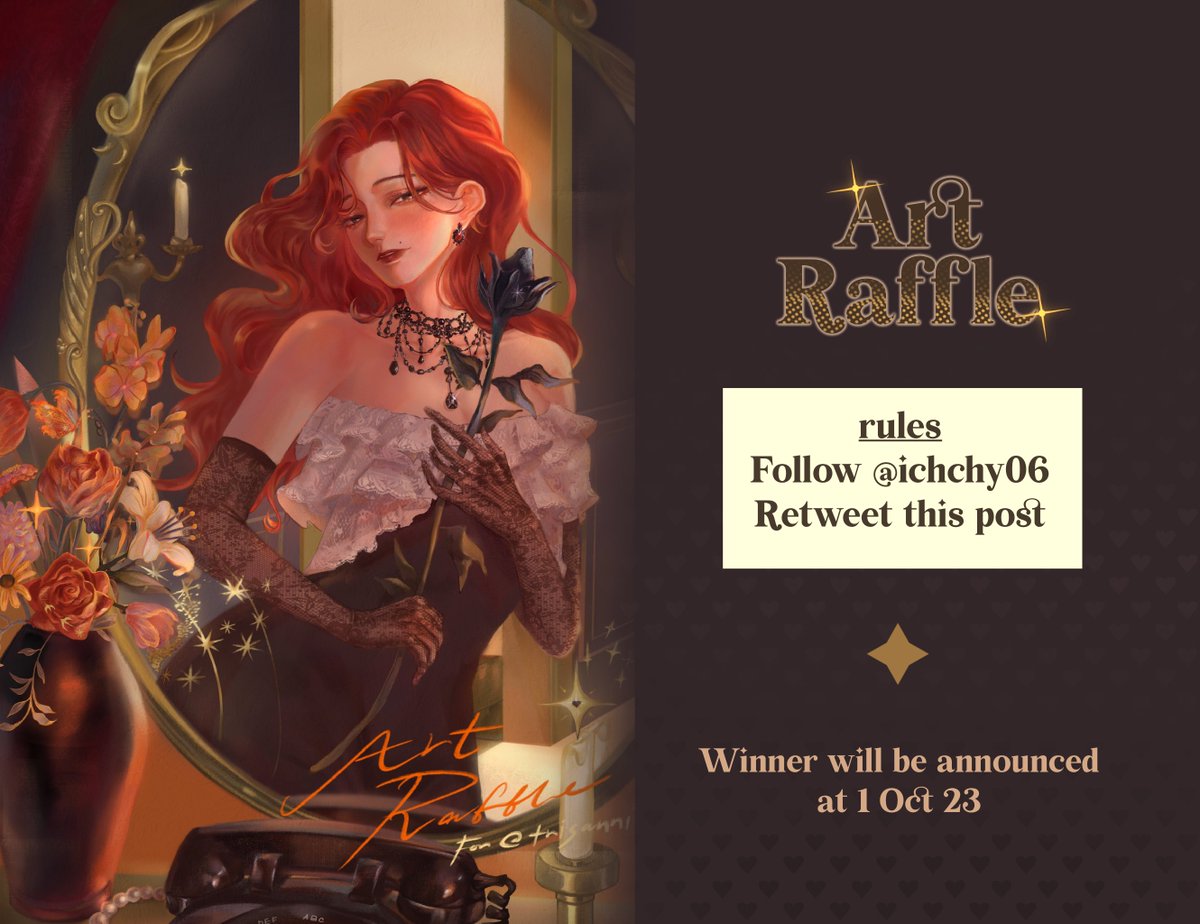 ichchy06's tweet photo. ☆ Art Raffle ★ อารมณ์ดีแจกสักหน่อยค่ะ!
Thanks for 1551+ Followers!
&amp; My 17th birthday

Prize ♤ half-body full color for 1 winner!
- Follow &amp; RT (New followers are welcome <3)
- OC / Fanart Ok!
- SFW / Personal use only

♦︎ Winner will be announced at Oct 1
Good luck! ✨ https://t.co/PbInuFicet