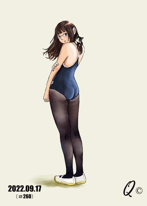 一年前の今頃は「スク水黒ストッキング」をせっせと描いてたみたい…その② 