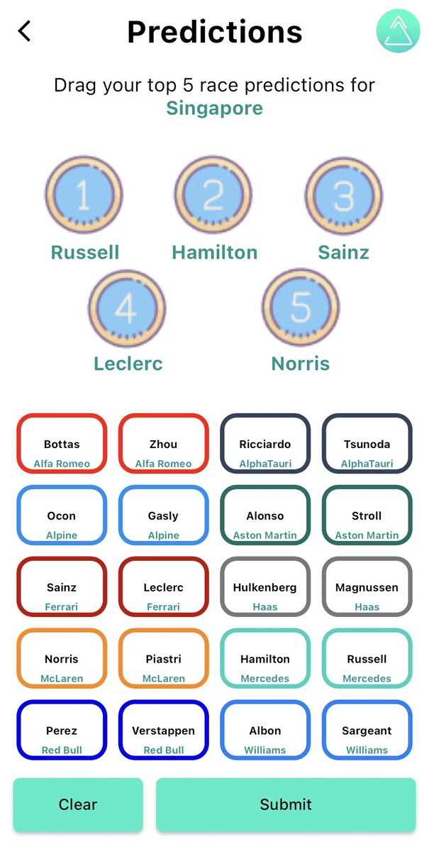 f1elvis's tweet photo. What do you think? #SingaporeGP #F1 #SeedStreamApp #SeedStream #Predictions #Formula1 @SeedStreamApp https://t.co/ms7nkEa7Rk