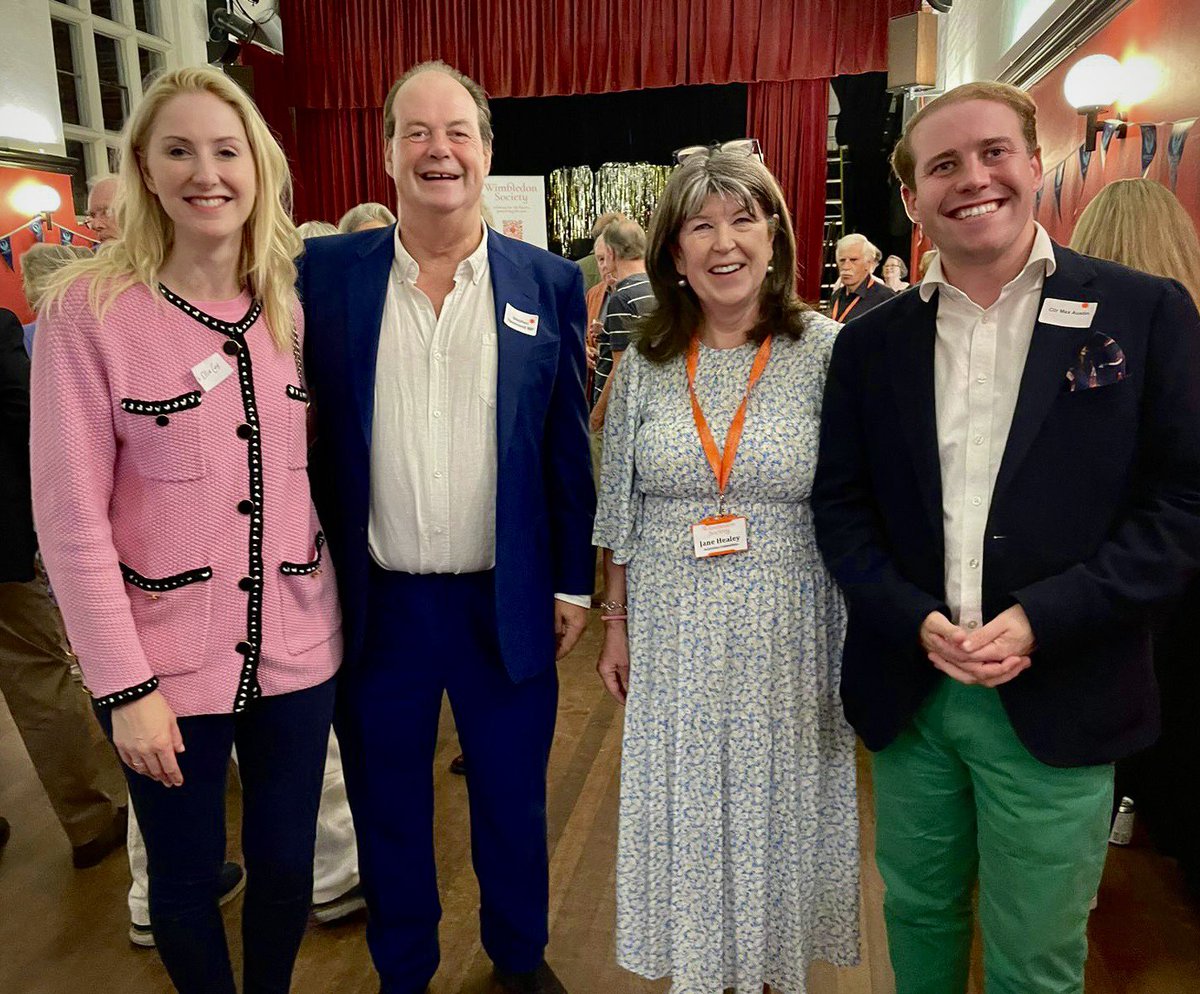 CllrCoxEleanor's tweet photo. We had a great time celebrating 120 years of the Wimbledon Society yesterday evening @S_Hammond @max4education @DanHolden85. Thank you to the @WimSoc for a wonderful evening https://t.co/bLfJn2uiz2