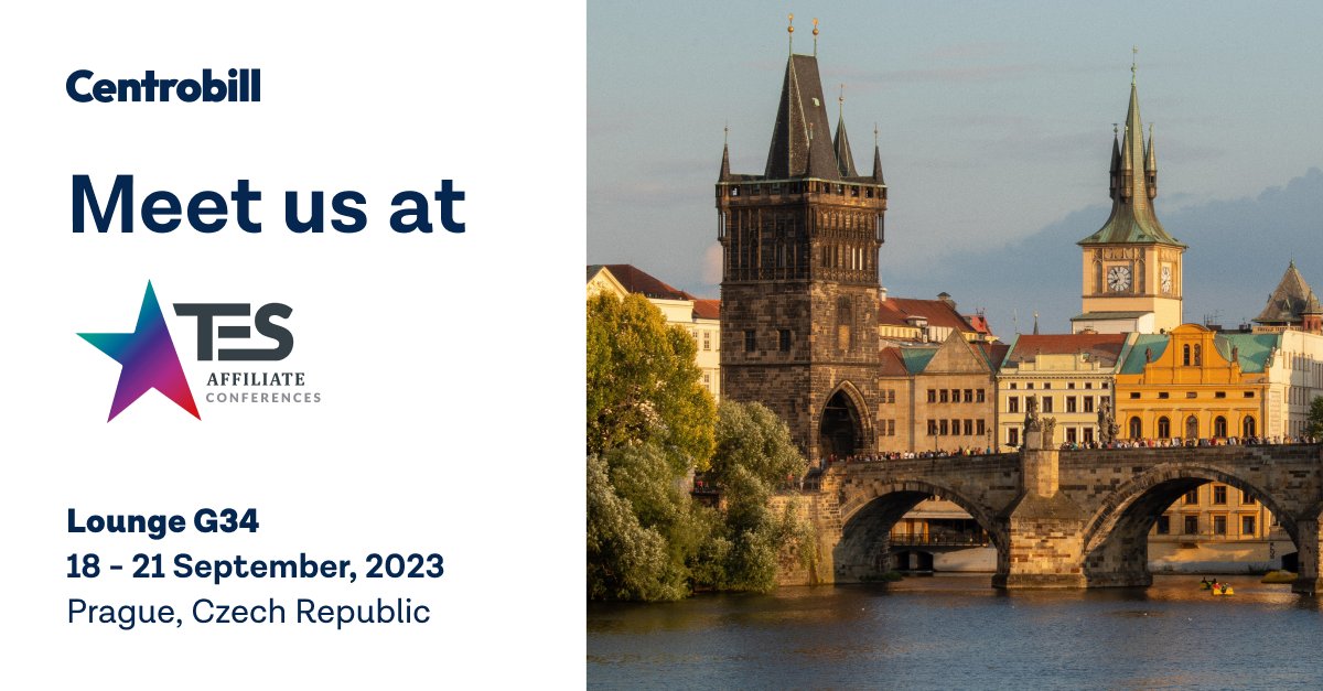 Exciting News: CentroBill is headed to the #TESAffiliateConference in Prague! 🌐 Join us from September 18th-21st at Lounge G34. Let's explore innovative #paymentsolutions for high-risk markets together! 💼💳 Schedule a meeting with Head of Sales 👉🏼 meet.centrobill.com/chris