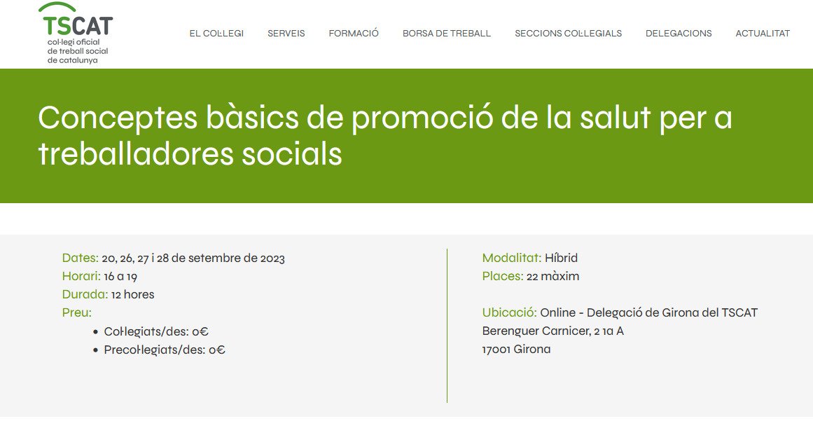 PromoSalutGi's tweet photo. Curs de promoció de la salut per professionals @tscat
Fes la inscripció
👇
https://t.co/YN499eISMw https://t.co/HPS9juee5j