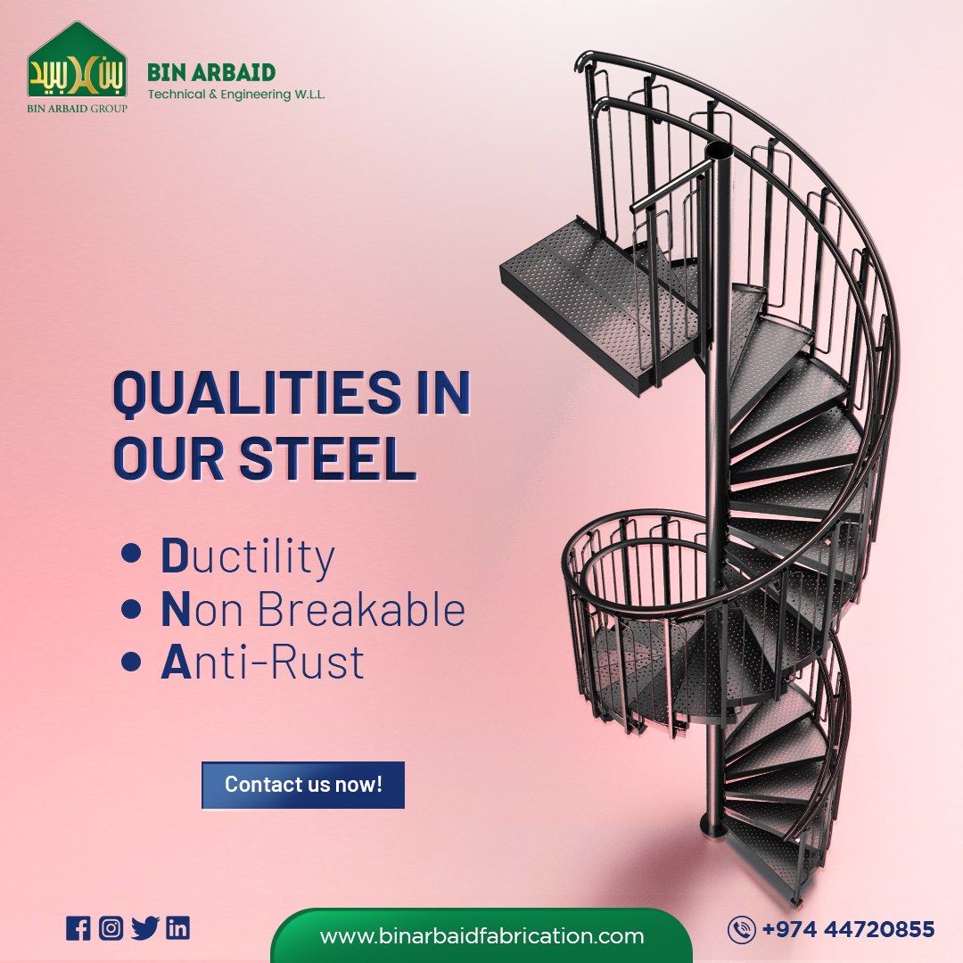 arbaid_bin's tweet photo. Steel qualities run deep in our DNA โ ductility, non-#breakable, and anti-rust. Choose durability and strength with us. Join us in #building a future that's as strong as steel.
To know more, contact us on:
๐ +974 44720855
๐ง manager.tech@binarbaid.com https://t.co/jY4dJKi07T