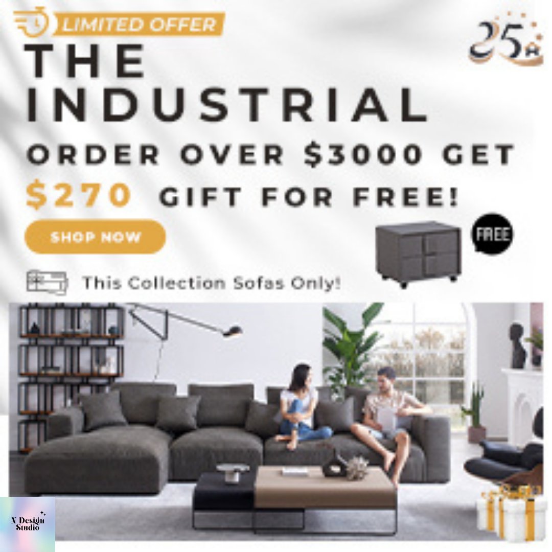 25Home Industrial Sofa: GET $270 GIFT FOR FREE; Link: 25home.pxf.io/NDesignStudio
#NDesignStudio #affiliate #homeindustrialsofa
#freegift
#outdoorsandrecreation
#bedandbath
#kitchenanddining
#furnitureandhomedecor
#patioandgarden
#homeimprovement
#homerenovation
#interiordesign