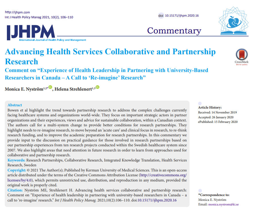 IJHPM's tweet photo. Advancing #HealthServices Collaborative and Partnership Research

https://t.co/iqJ5paN1iu

https://t.co/vhGw5A3eoB

#ResearchPartnerships #CollaborativeResearch  #IntegratedKnowledgeTranslation #HealthServicesResearch #Sweden #IJHPM #HealthManagement #Commentary

@umeauniversity https://t.co/q4Q3nycCuv