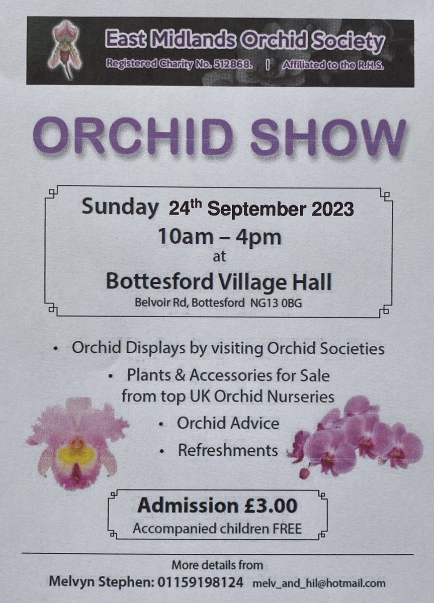 One week to go!!! Hopefully see you at Bottesford. @burnhamorchids @advertisergroup @BottesfordVCH #orchids