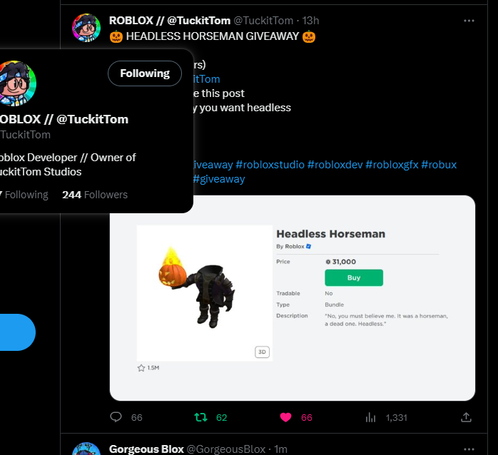 JustinVondeling's tweet photo. @TuckitTom Done! i want headless because its my dream bundle and i have been waiting for it for so so long now and you are super kind that you are doing this so i thank you for that and keep up the good work man.
Gamepass - https://t.co/nVZ7qUBKf3 https://t.co/4zq9DBUqn0
