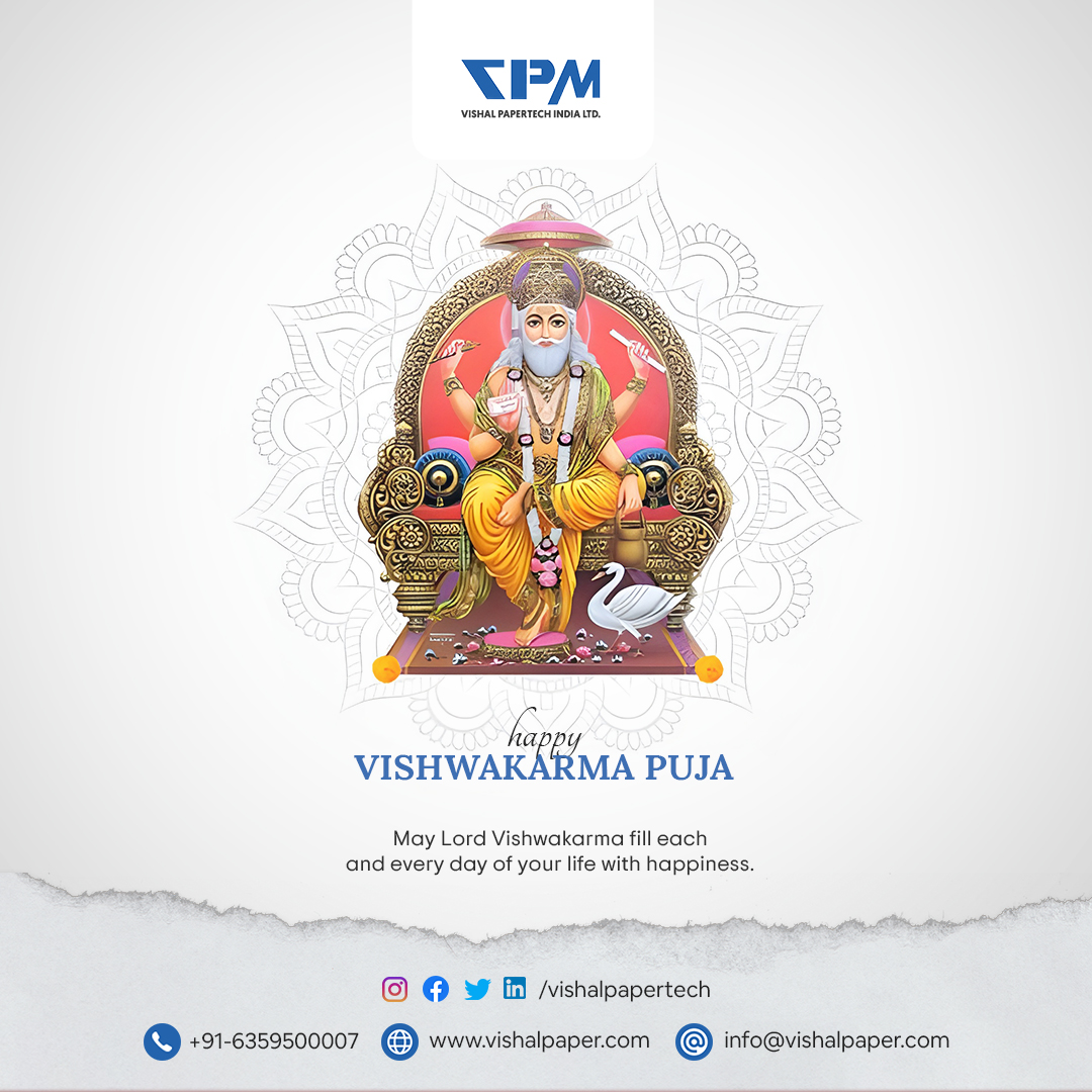 VishalPapertech's tweet image. 🌟 Celebrating the spirit of #craftsmanship and innovation this #VishwakarmaPuja! 🛠️✨ At #VishalPapertech, we take pride in creating quality duplex paper board that stands the test of time. 📜 Let's pay homage to the divine architect and inspire creativity today! 🙏 #Innovation