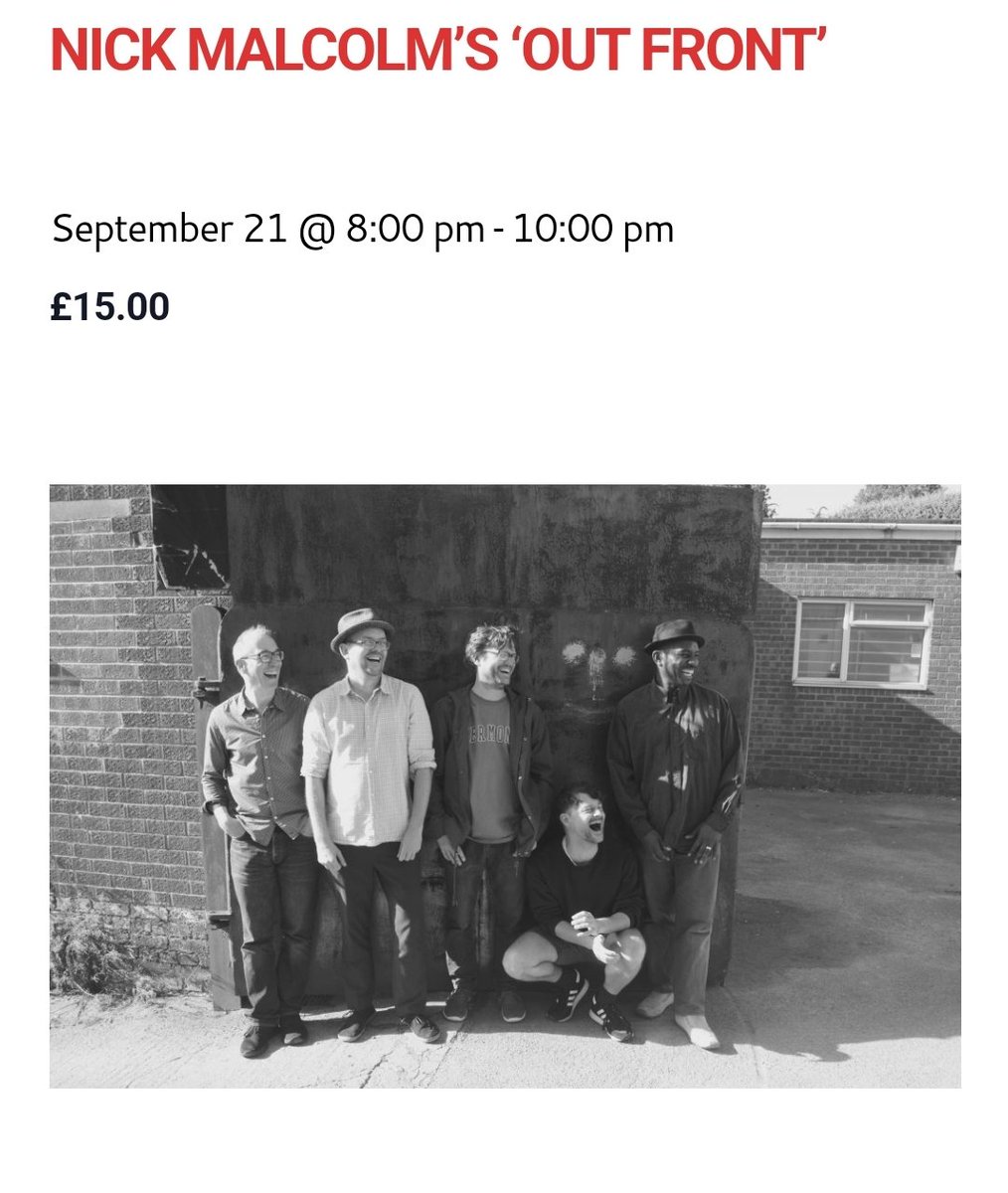 Don't miss this coming Thursday - a 'supergroup' of SoundCellar stars, when NICK MALCOLM brings his 'OUT FRONT' band with JASON YARDE, JAKE MCMURCHIE, OLIE BRICE & DAVE SMITH. Tix for live or livestream thru soundcellar.org It's going to be a fab one #culturalpoole