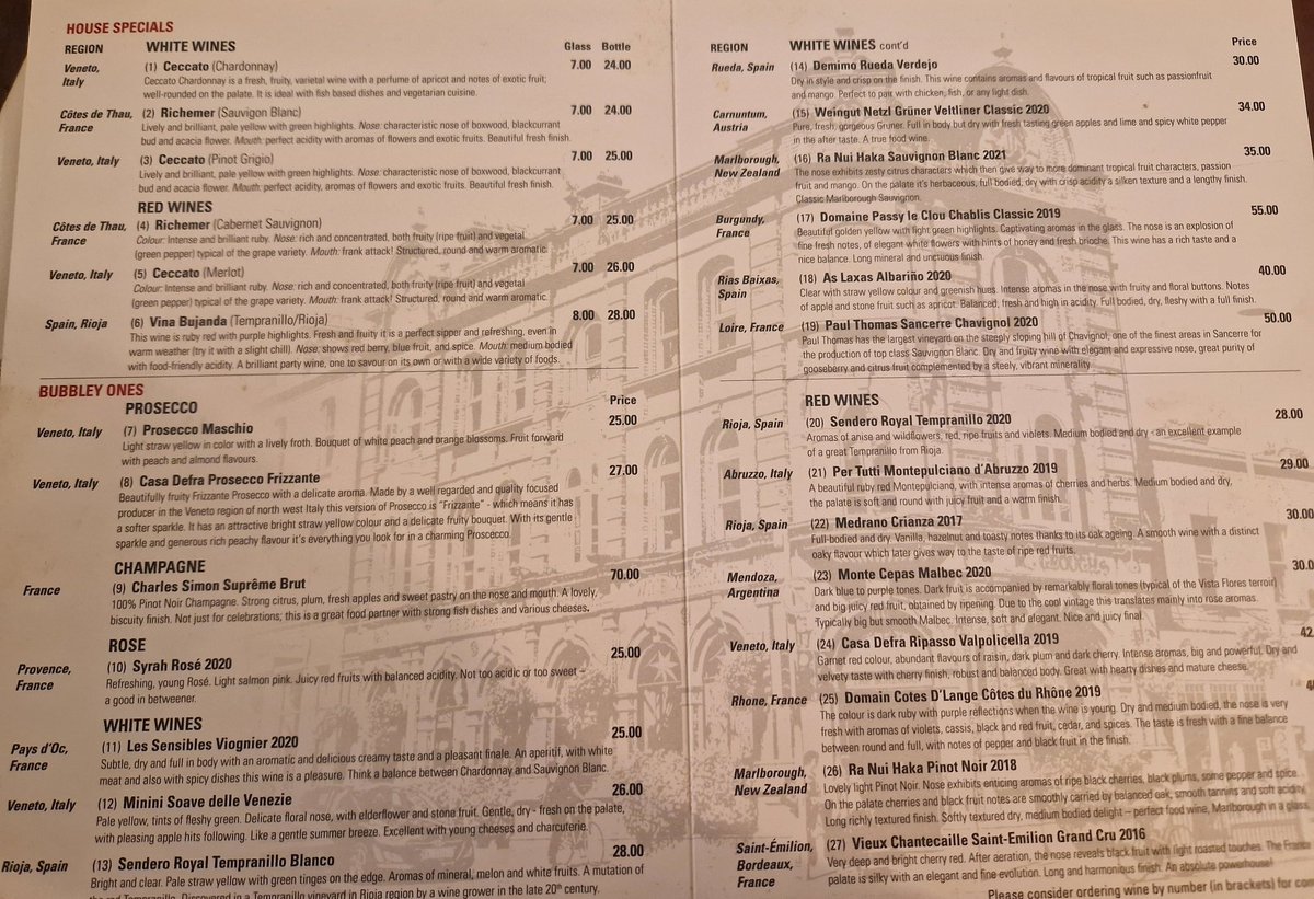 Had an absolutely cracking dinner last night in the Nepalese/Indian above the Bohemian bar in Phibsboro. Ridiculous value including this smashing wine list.  There may have also been a giant TV with the rugby on.