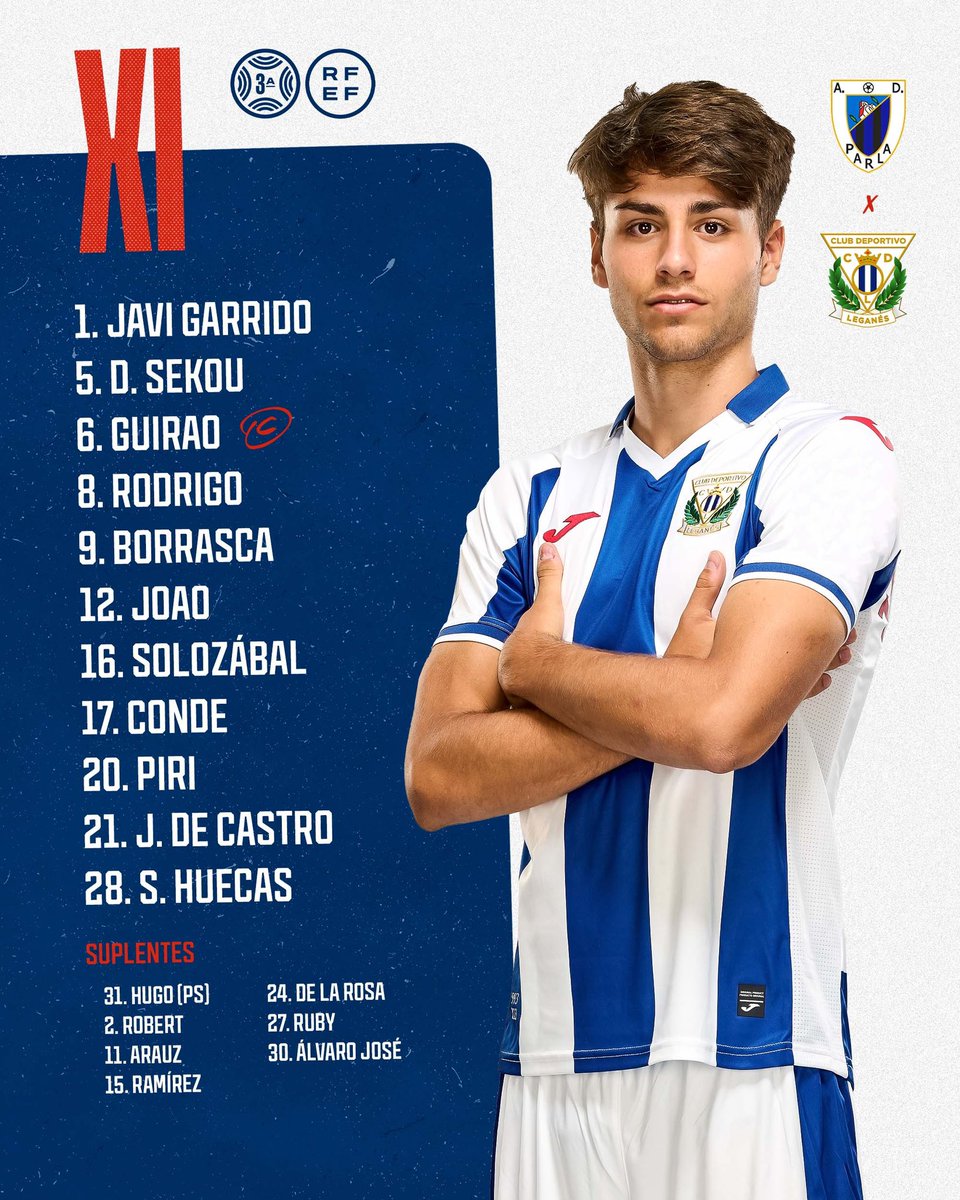 📋 ¡Nuestra 𝗔𝗟𝗜𝗡𝗘𝗔𝗖𝗜𝗢́𝗡! 🥒 🆚 @adparla #ParlaLeganésB | #VamosLega