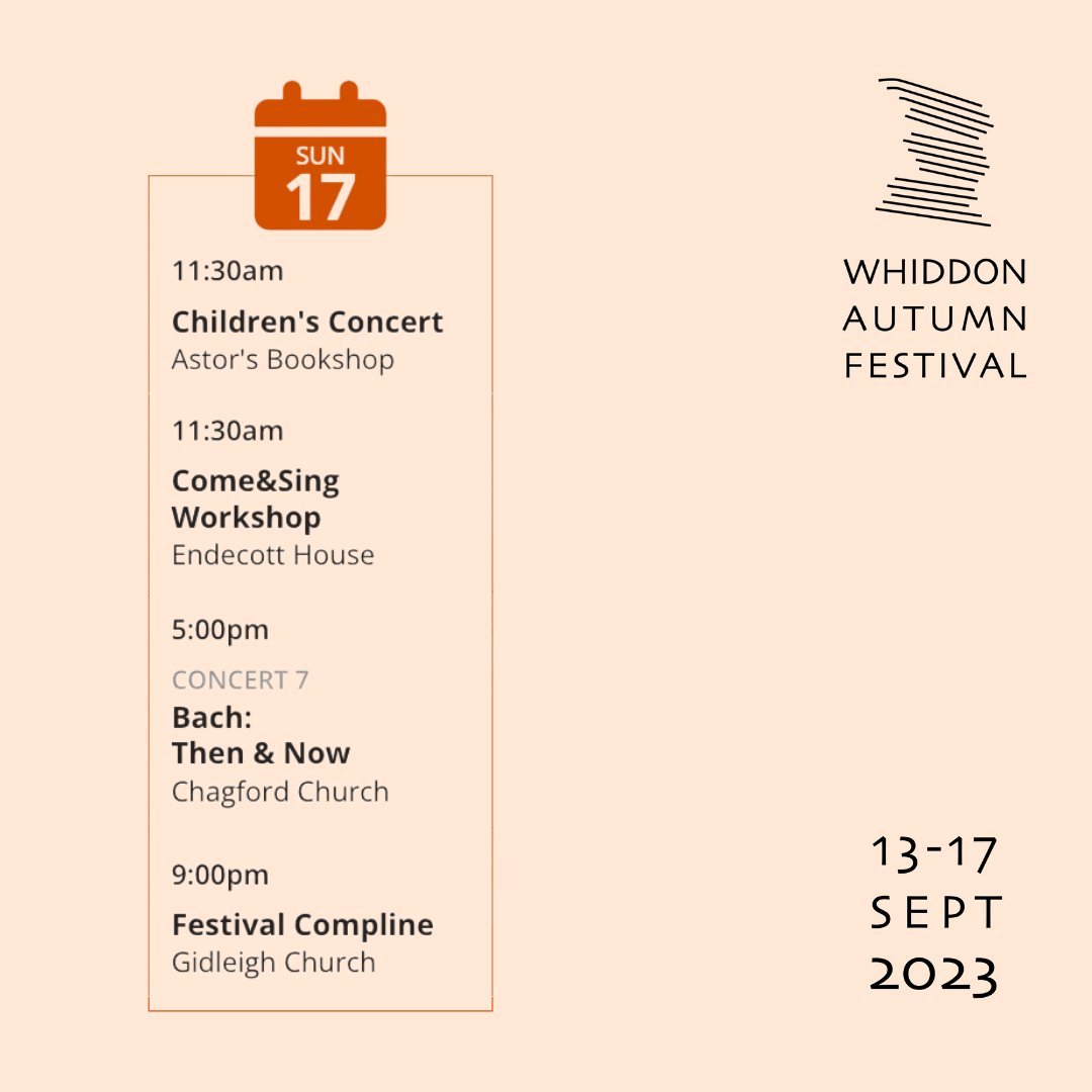 Whiddon Autumn Festival (@whidautumnfest) on Twitter photo π Final day! Head to <a href="/astorsbookshop/">@ππππππππππππππ</a> for our special Children's Concert & all are welcome for our Come & Sing workshop!
Don't miss the festival finale ft. <a href="/CorvusConsort/">Corvus Consort</a> <a href="/harrybakermusic/">Harry Baker</a> Come&Sing choir and Festival String Quartet.
whiddonautumnfestival.co.uk/# π Final day! Head to <a href="/astorsbookshop/">@ππππππππππππππ</a> for our special Children's Concert & all are welcome for our Come & Sing workshop!
Don't miss the festival finale ft. <a href="/CorvusConsort/">Corvus Consort</a> <a href="/harrybakermusic/">Harry Baker</a> Come&Sing choir and Festival String Quartet.
whiddonautumnfestival.co.uk/#