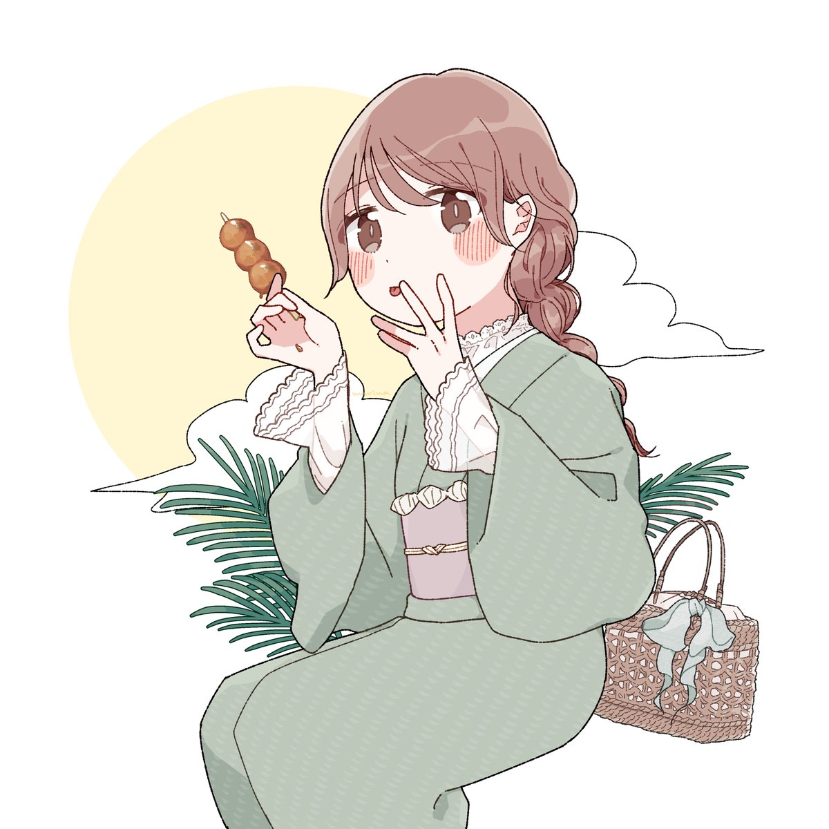 「お月見だんご #創作 」|毬那🌸LINE着せかえ発売のイラスト