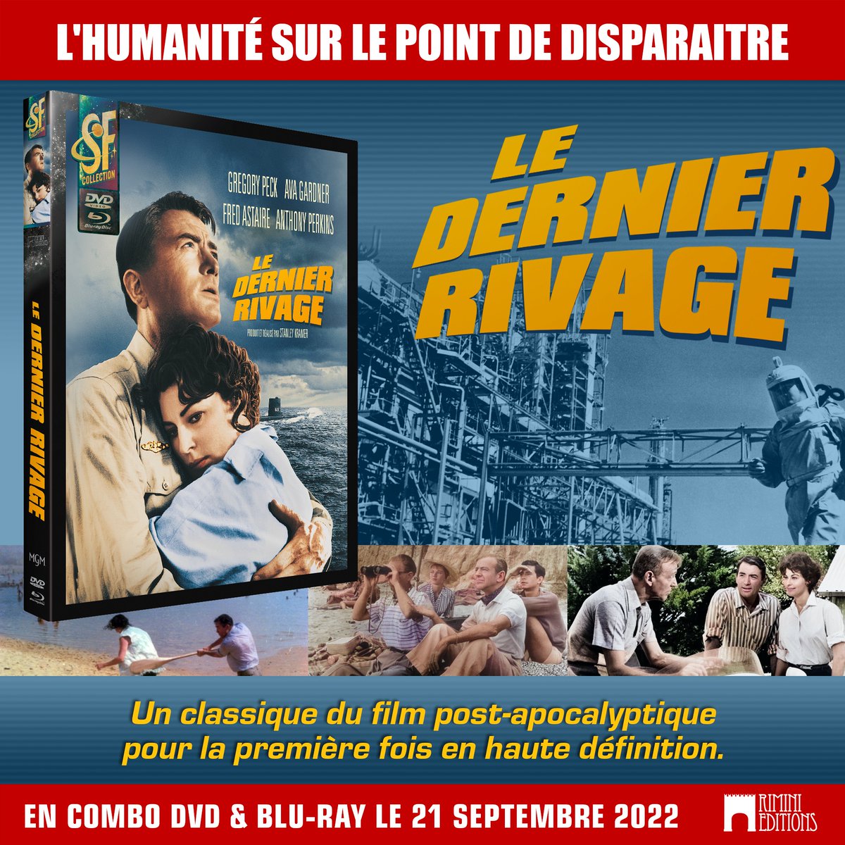 RiminiEditions's tweet image. Il y a 1 an est sorti le 2ème titre de notre collection SF, et pour la 1ère fois en BLU-RAY, LE DERNIER RIVAGE de Stanley KRAMER avec Gregory PECK, Ava GARDNER, Fred ASTAIRE, Anthony PERKINS...

👉 Toujours disponible: 
bit.ly/LeDernierRivage

#CollectionSF